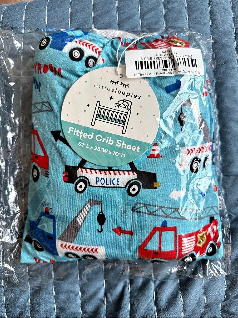 little sleepies To The Rescue Fitted Crib Sheet Blue & Red